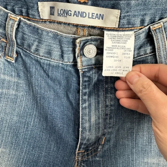 VINTAGE 2004 Gap Long and Lean Jeans Size 12 Ankle Made in USA euc - Picture 2 of 13